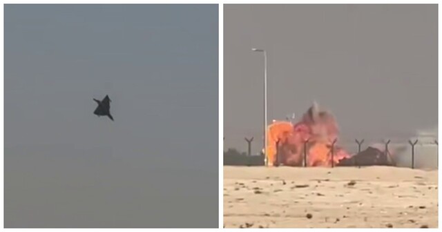 В Дубае на авиашоу разбился индийский истребитель