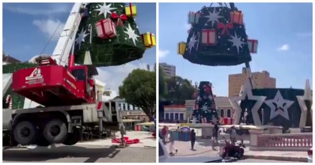 Рабочие пострадали из-за опрокинувшегося автокрана