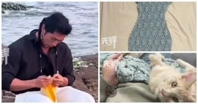 Бодибилдер связал платье для своей девушки