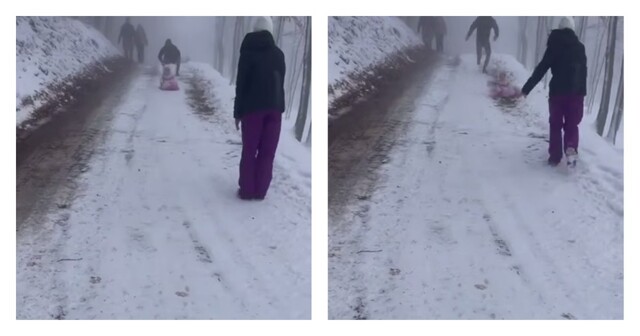 Ребенок чуть не пострадал во время катания с горки