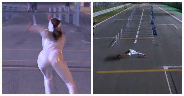 Новая мировая рекордсменка по лимбо на роликах