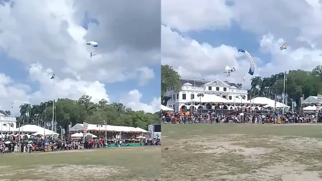 Праздничный прыжок в честь юбилея Суринама обернулся жёсткой посадкой