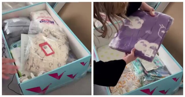 Распаковка «Собянинской коробки» для новорожденных