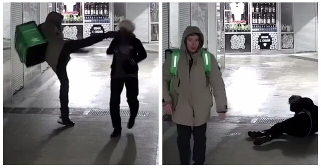 В Новосибирске неадекватный курьер без причины ударил ногой пенсионерку