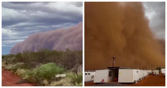 В Австралии мощная песчаная буря накрыла золотую шахту