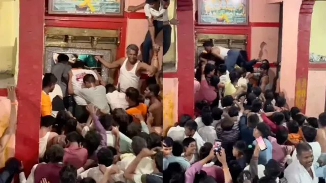 Давка у храма: сотни паломников борются за вход в священное место