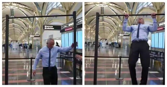 71-летний Кеннеди посоревновался в подтягиваниях с министром транспорта США