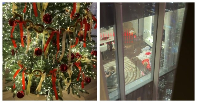 Подарки под ёлкой в квартире в Москва-Сити