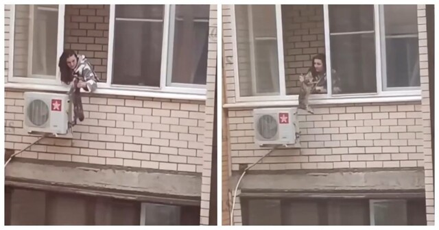 В Краснодаре женщина "воспитывала" кошку, свесив её с балкона 3-го этажа
