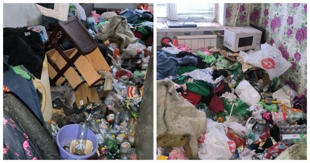 В Красноярске девушка оставила в съемной квартире горы мусора и труп кошки