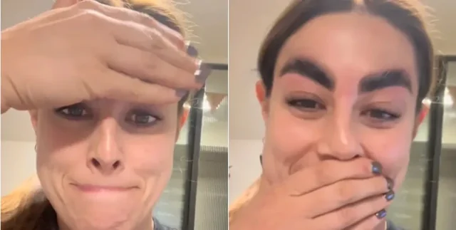 Девушка показала результат ламинирования бровей на следующий день