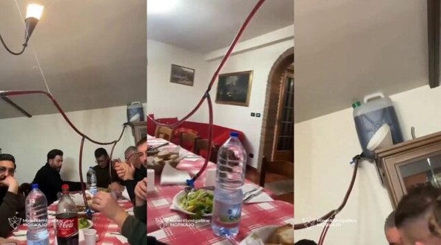 Креативная система подачи напитков за обеденным столом