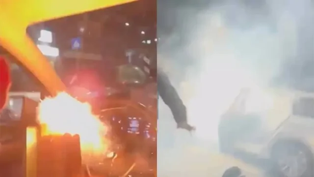 Когда запуск фейерверков из машины превращается в полный хаос