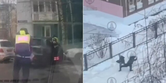 В Петербурге дворник при помощи подножки помог полиции задержать нарушителя