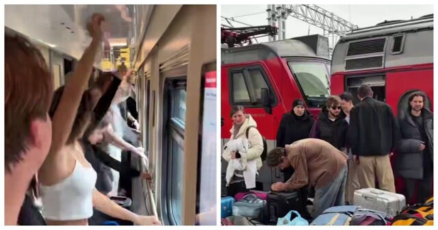 Парни и девушки выкупили все купе в вагоне и хорошо провели время