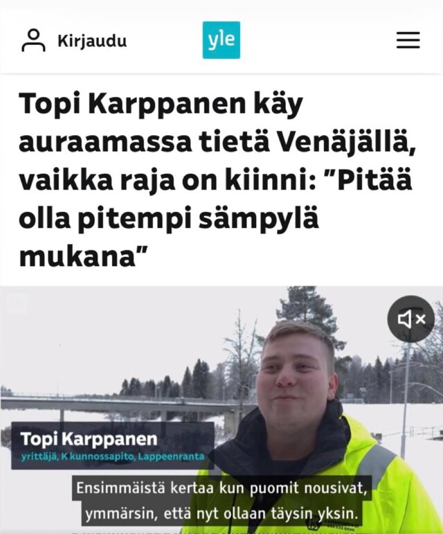 «Топи Карппанен отправляется расчищать дорогу в России