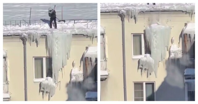 Борец с сосульками победил кондиционер в Нижнем Новгороде