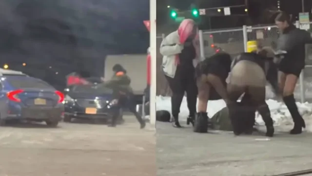 Дорожный конус стал поводом для драки на заправке