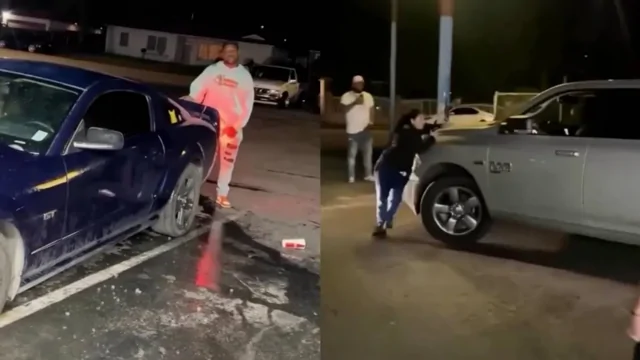 Конфликт на улице закончился погромом автомобиля