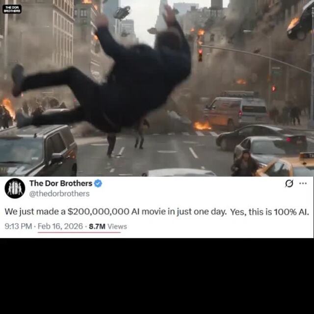 Написано ,что создан фильм с помощью ИИ, за 200 миллионов ,за один день