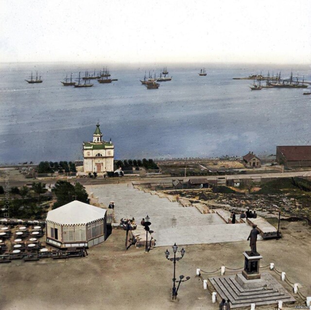 Потёмкинская лестница в Одессе, 1860 год