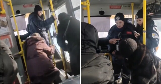 В Балашихе водитель маршрутки резко затормозил во время конфликта