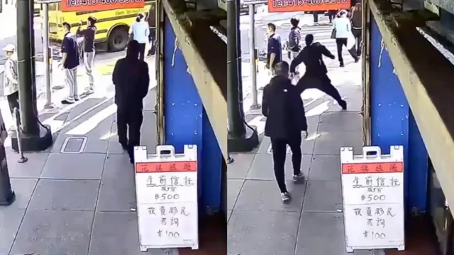 Мужчину внезапно ударили ножом со спины, пока он спокойно стоял на улице