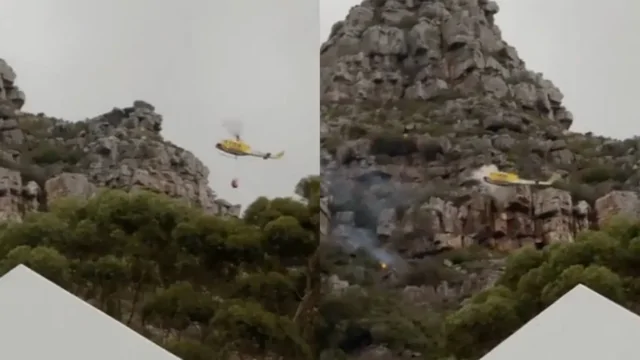 Вертолёт потерпел крушение во время тушения пожара над Кейптауном