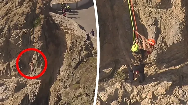 Спасение в Сан‑Франциско: женщина в бикини застряла на утёсе над океаном