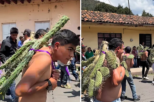 Необычный обряд на Пасху: верующие проходят испытание кактусами