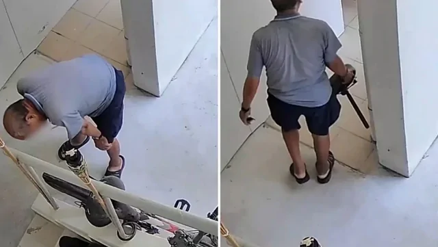 Мужчина снял с чужого велосипеда сиденье