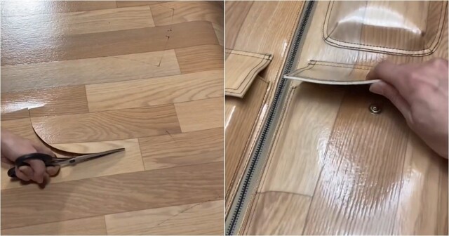 Оригинальный наряд из линолеума
