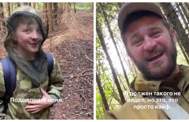 Отец с сыном наткнулись на поляну лисичек