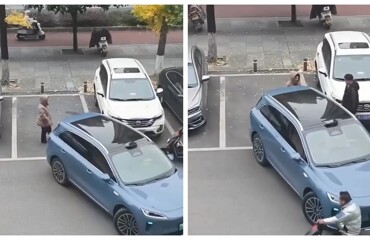 В Китае водитель переиграл женщину, которая мешала припарковаться