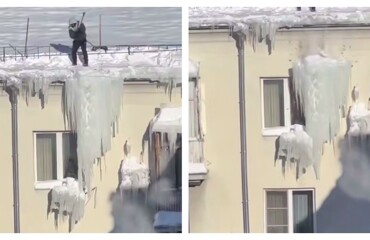 Борец с сосульками победил кондиционер в Нижнем Новгороде