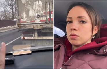 Девушка отказалась выезжать на встречку из-за подозрительной фуры на дороге
